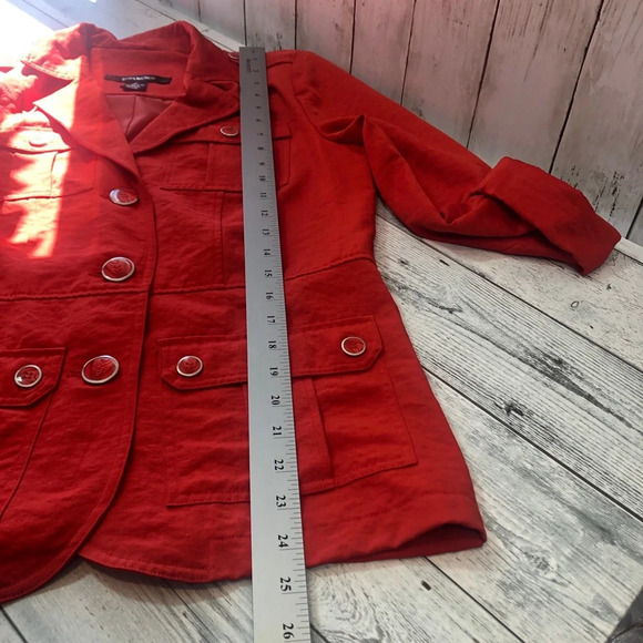 89th & Madison Burnt Orange Button Short Blazer Small - Picture 9 of 9